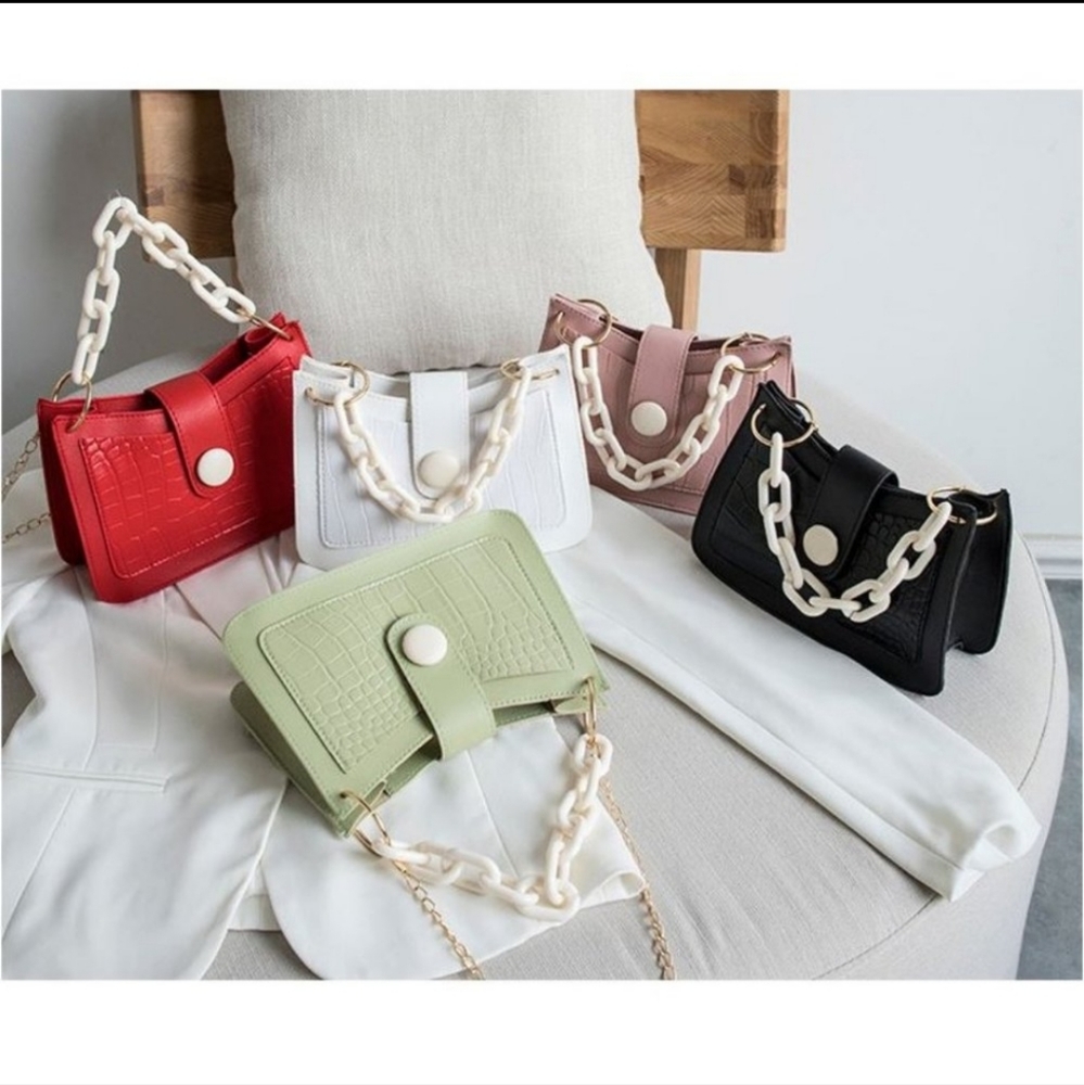 Mini Croc Embossed Chain Purse - Picture 2 of 7